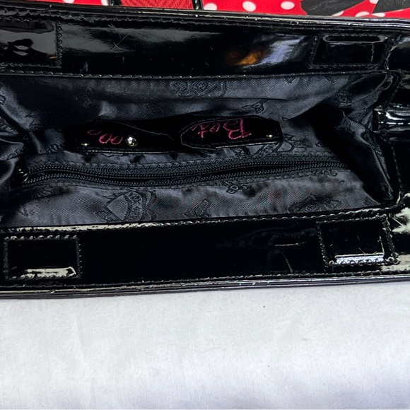 Betseyville By Betsey Johnson Red with White Polkadots and Black Bows Clutch - Picture 13 of 15